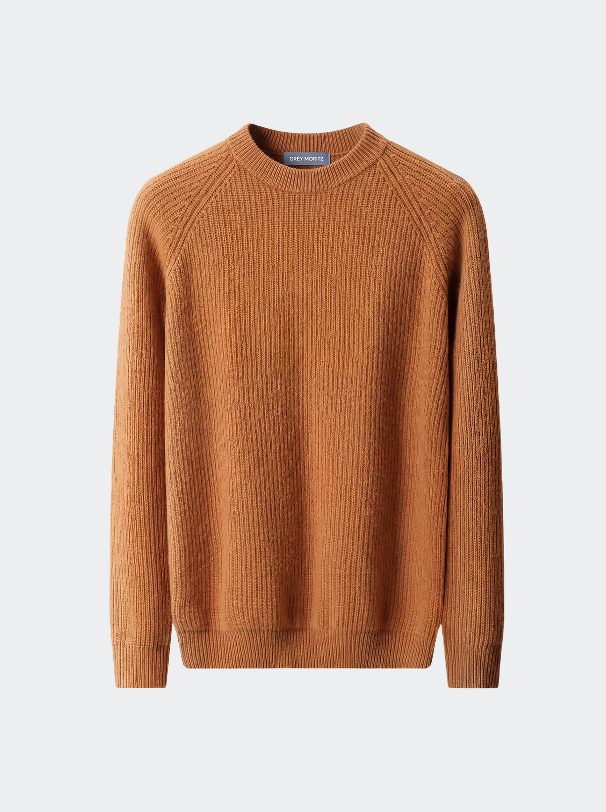 Men's Pure Extra-Fine Merino Wool Ribbed Raglan Crewneck