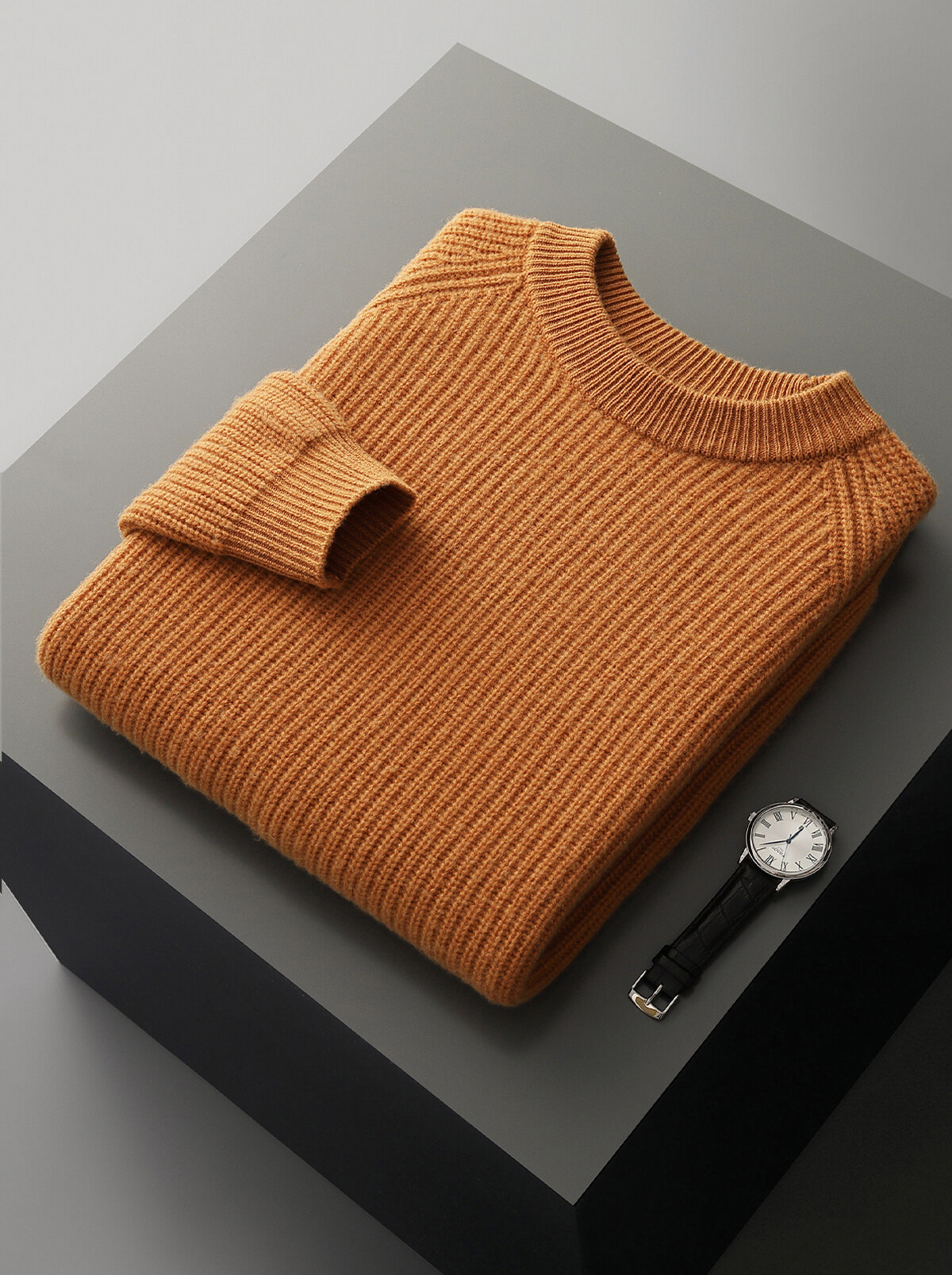 Men's Pure Extra-Fine Merino Wool Ribbed Raglan Crewneck-thumbmail-22