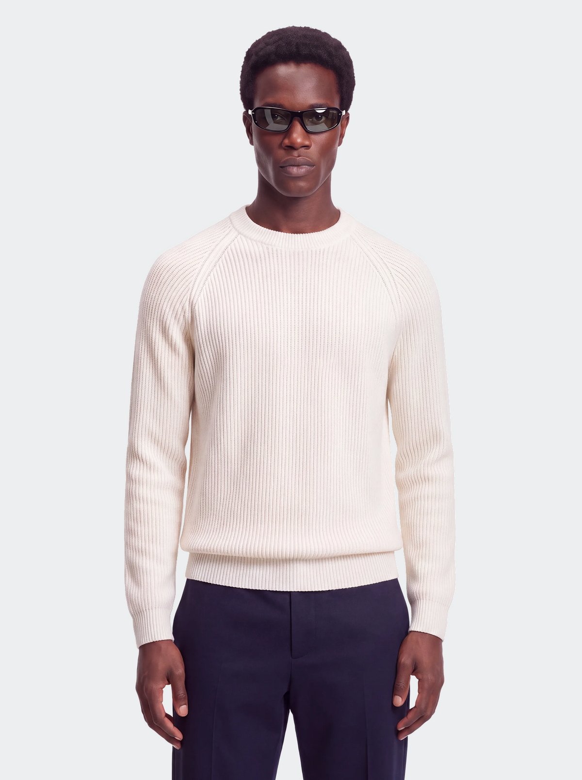 Men's Pure Extra-Fine Merino Wool Ribbed Raglan Crewneck-thumbmail-4