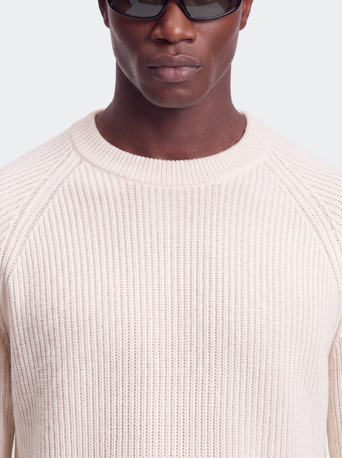 Men's Pure Extra-Fine Merino Wool Ribbed Raglan Crewneck-thumbmail-3
