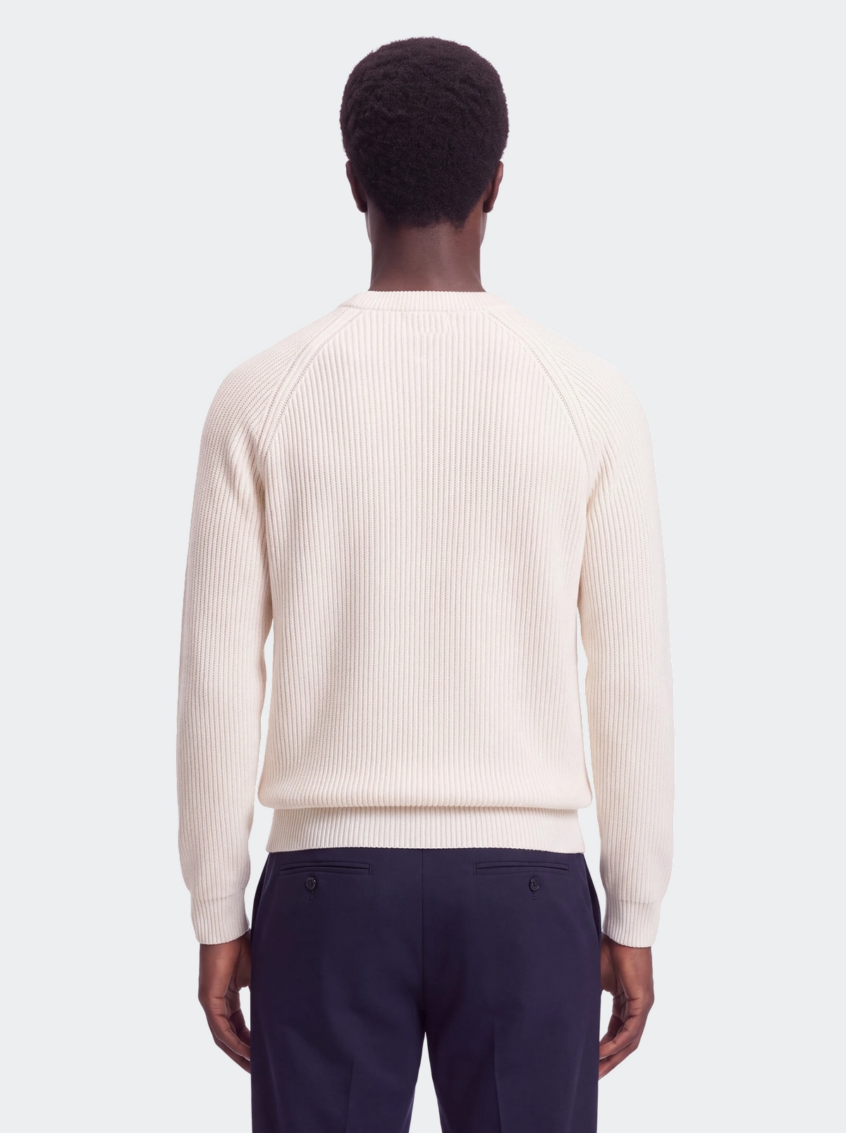 Men's Pure Extra-Fine Merino Wool Ribbed Raglan Crewneck-thumbmail-5
