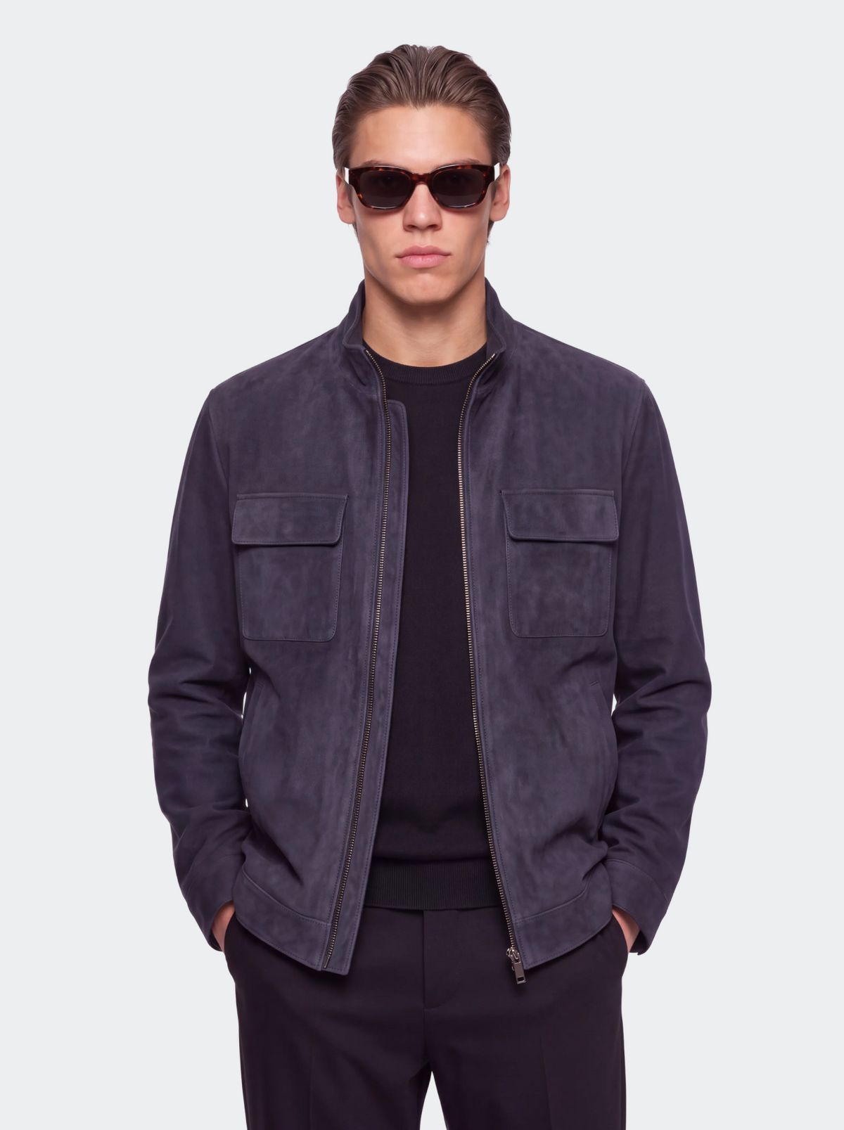 Men's Casual Faux Suede Jacket-thumbmail-3