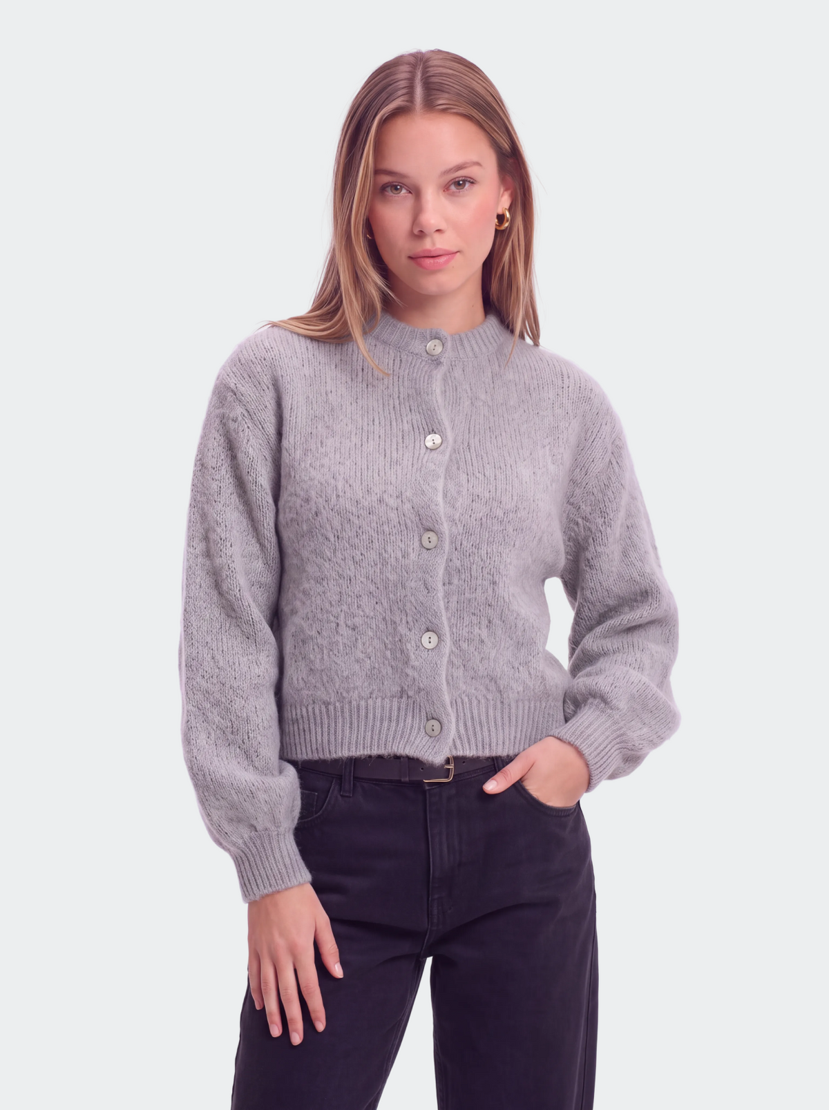 Women's Cardigan Oversized Button-Up Ribbed Knit