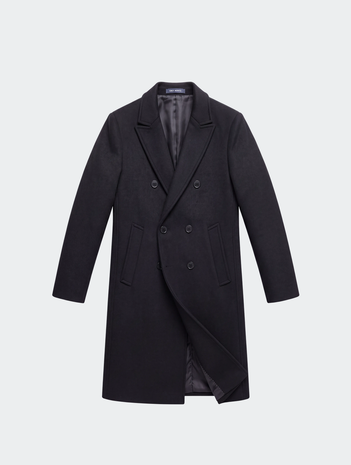 Men's Wool Overcoat Double-Breasted, Mid-Length-thumbmail-2