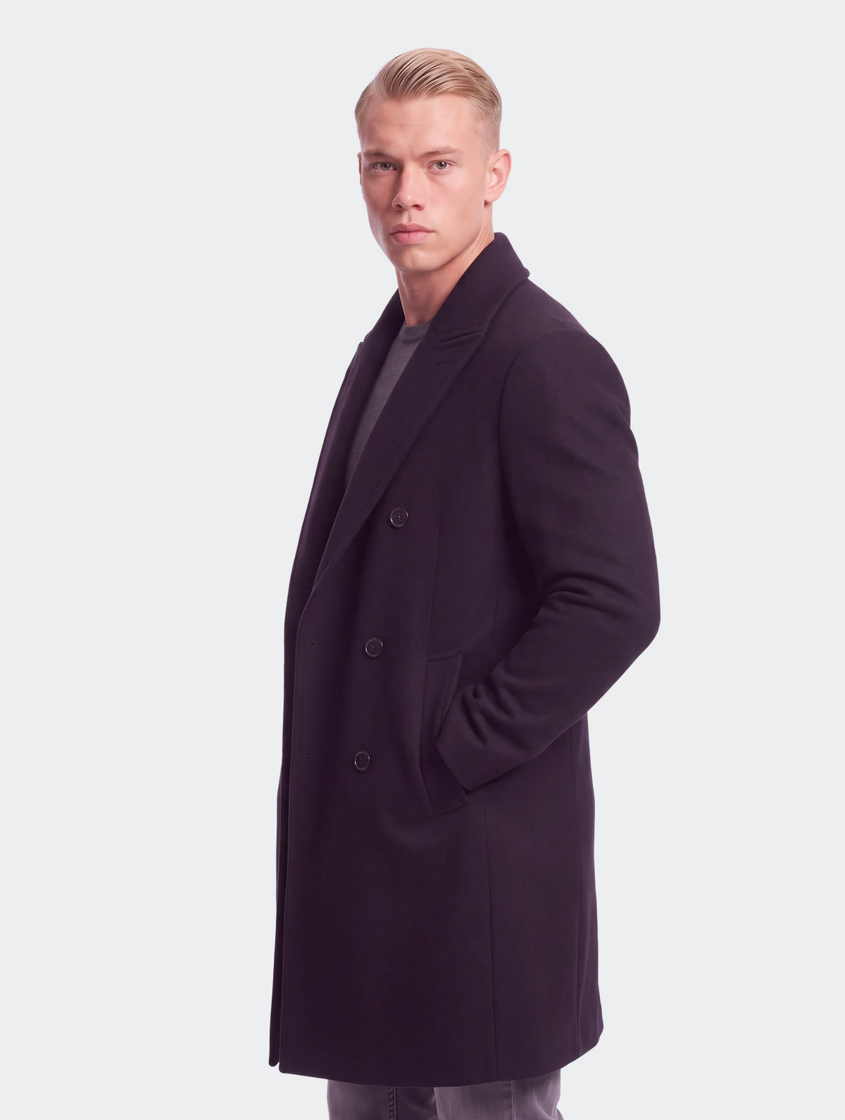 Men's Wool Overcoat Double-Breasted, Mid-Length-thumbmail-3