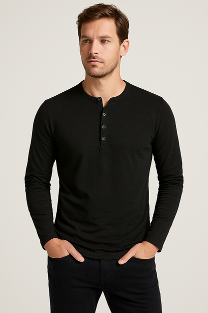Long-Sleeve Henley Shirt