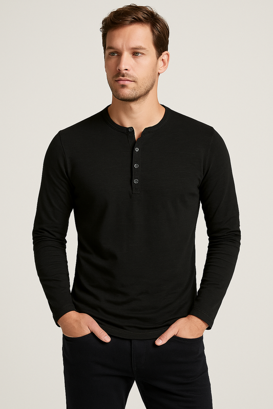 Long-Sleeve Henley Shirt