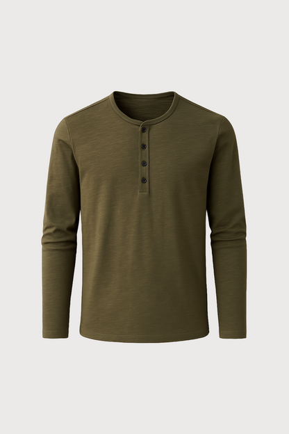 Long-Sleeve Henley Shirt