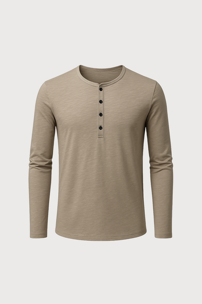 Long-Sleeve Henley Shirt