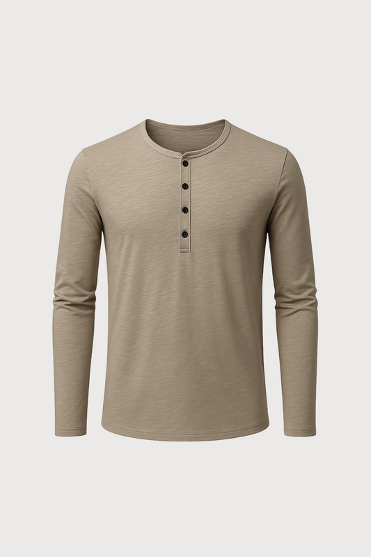 Long-Sleeve Henley Shirt