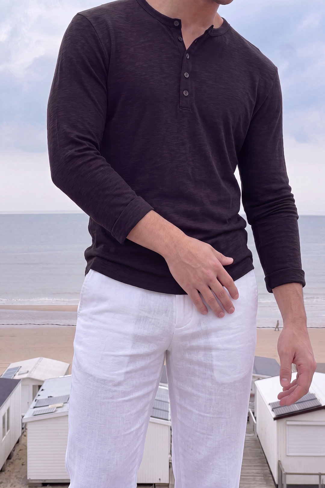 Henley Long Sleeve T-Shirt Men's-thumbmail-6