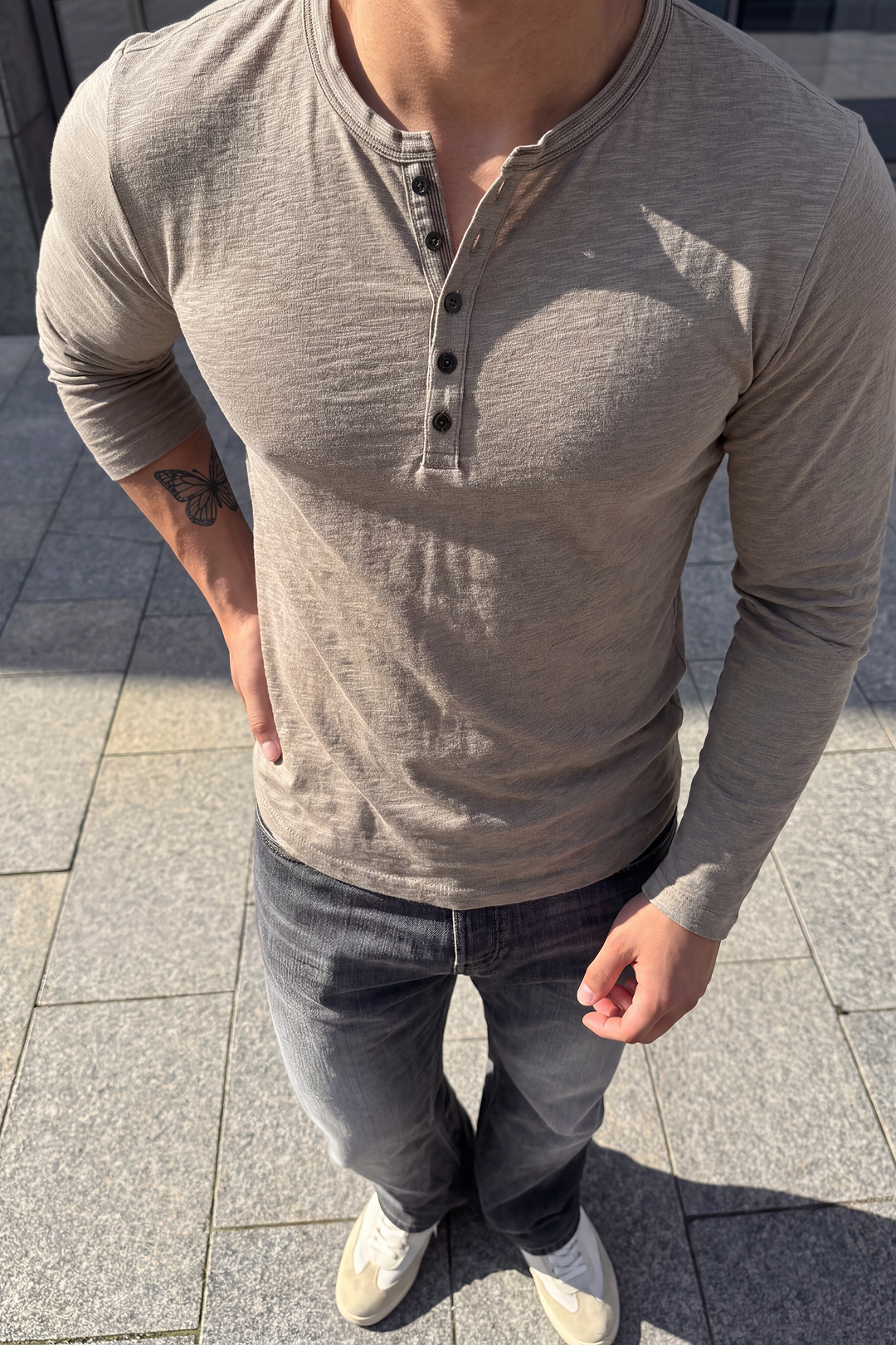 Henley Long Sleeve T-Shirt Men's-thumbmail-12