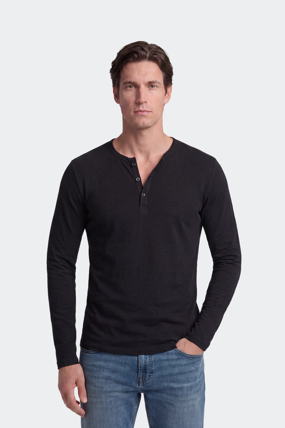 Henley Long Sleeve T-Shirt Men's-thumbmail-2