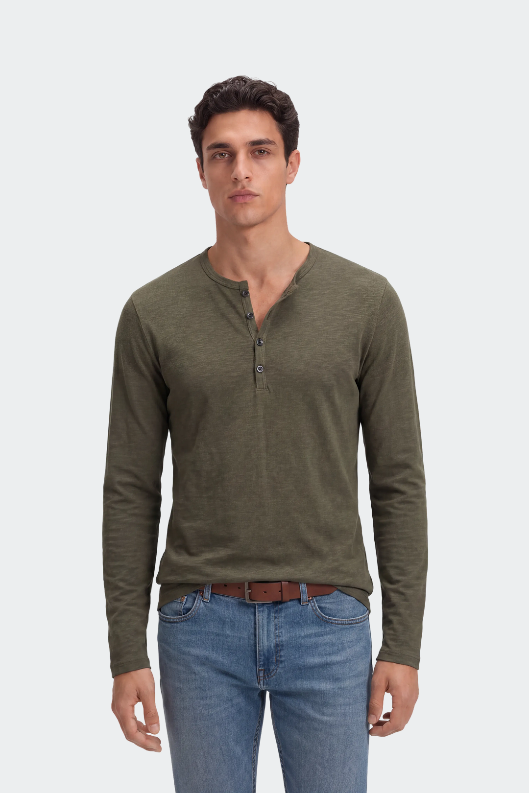 Henley Long Sleeve T-Shirt Men's