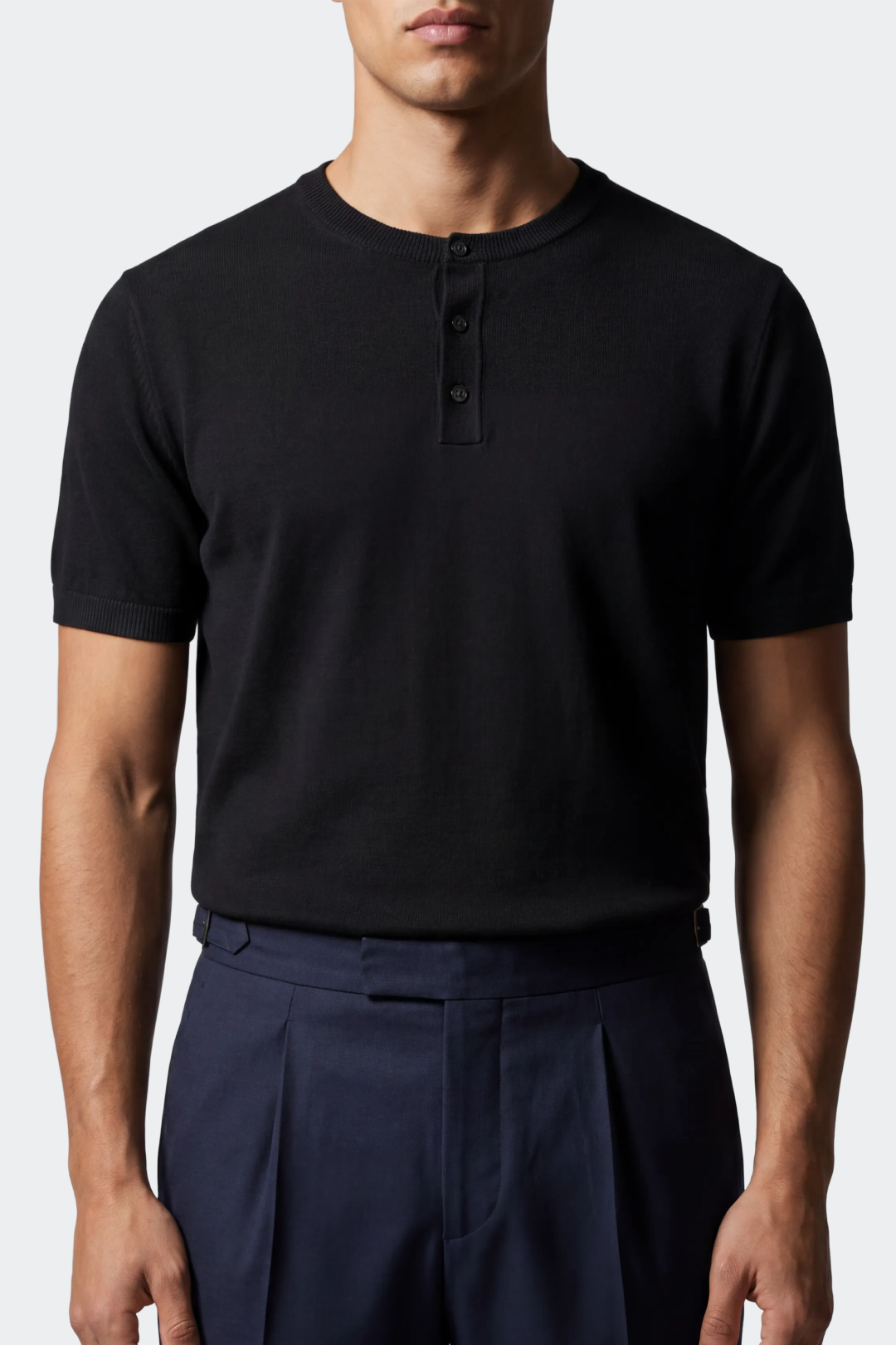 Knit Short Sleeve Henley T-Shirt-thumbmail-6