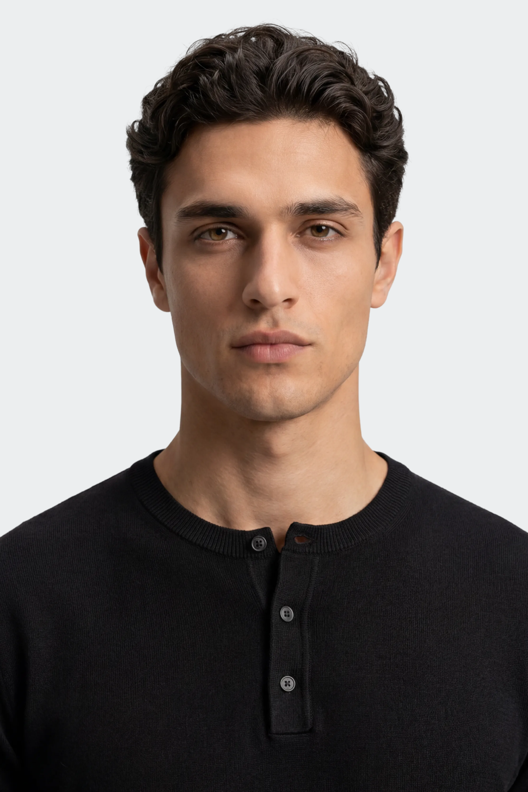 Knit Short Sleeve Henley T-Shirt-thumbmail-4