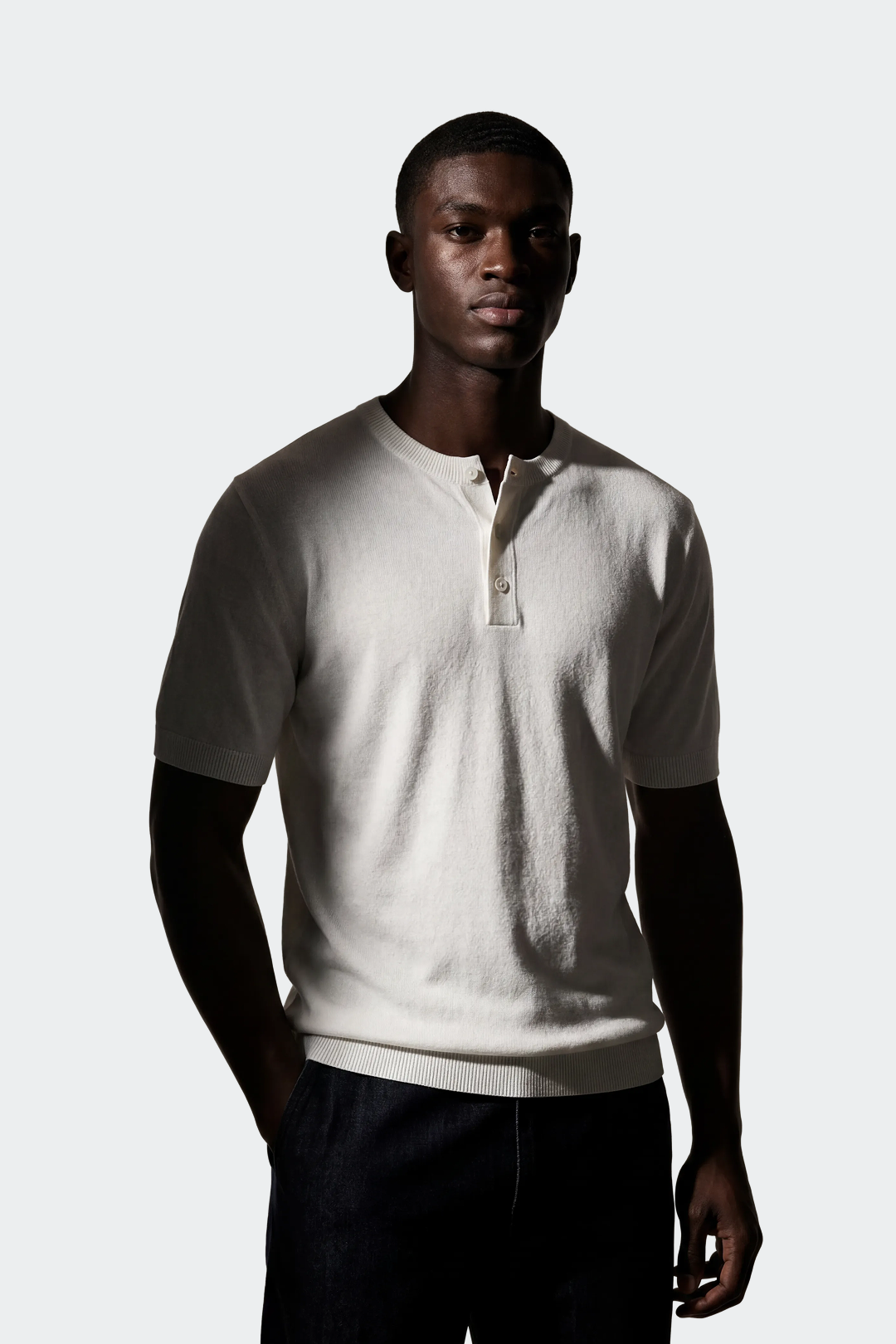 Knit Short Sleeve Henley T-Shirt-thumbmail-10