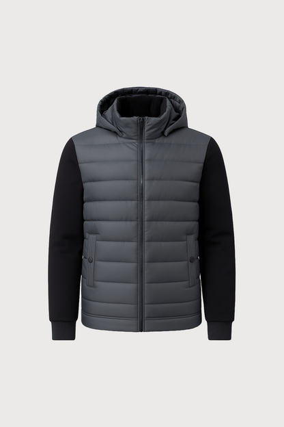 Quilted Hybrid Hooded Jacket