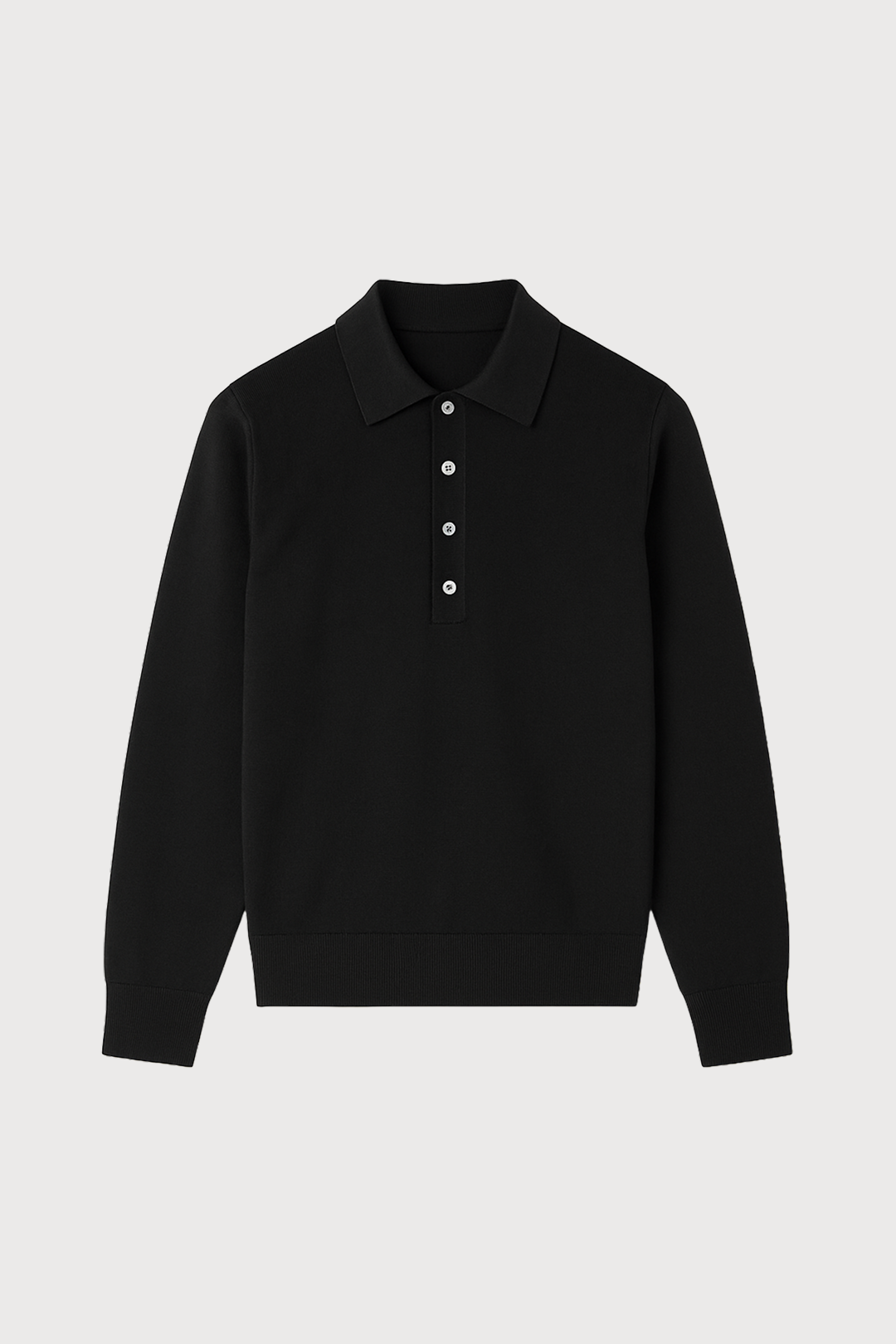 Long Sleeve Cotton Knit Polo