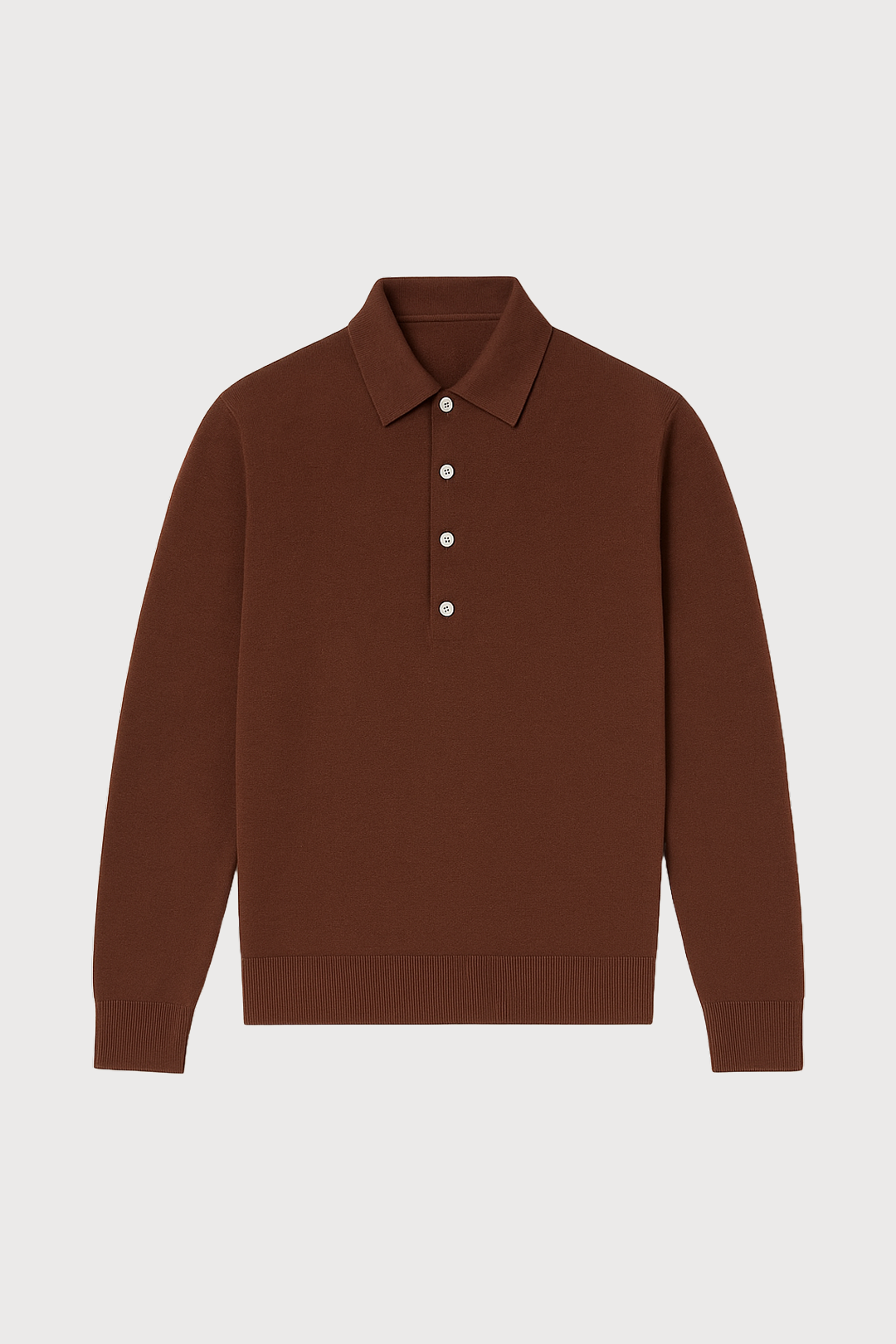 Long Sleeve Cotton Knit Polo