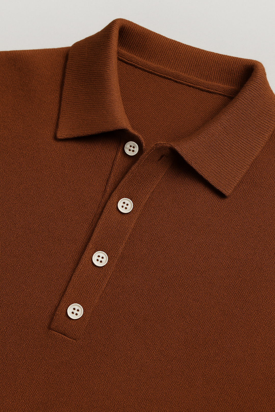 Long Sleeve Cotton Knit Polo