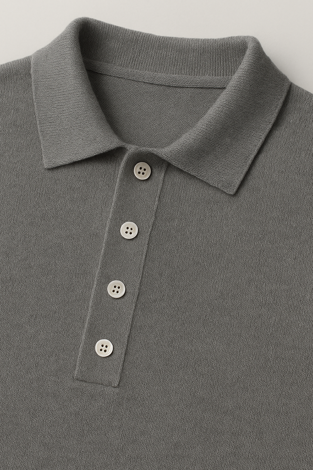 Long Sleeve Cotton Knit Polo