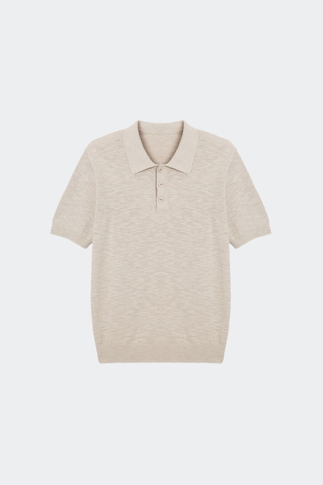 Three Button Linen Cotton Polo Shirt-4