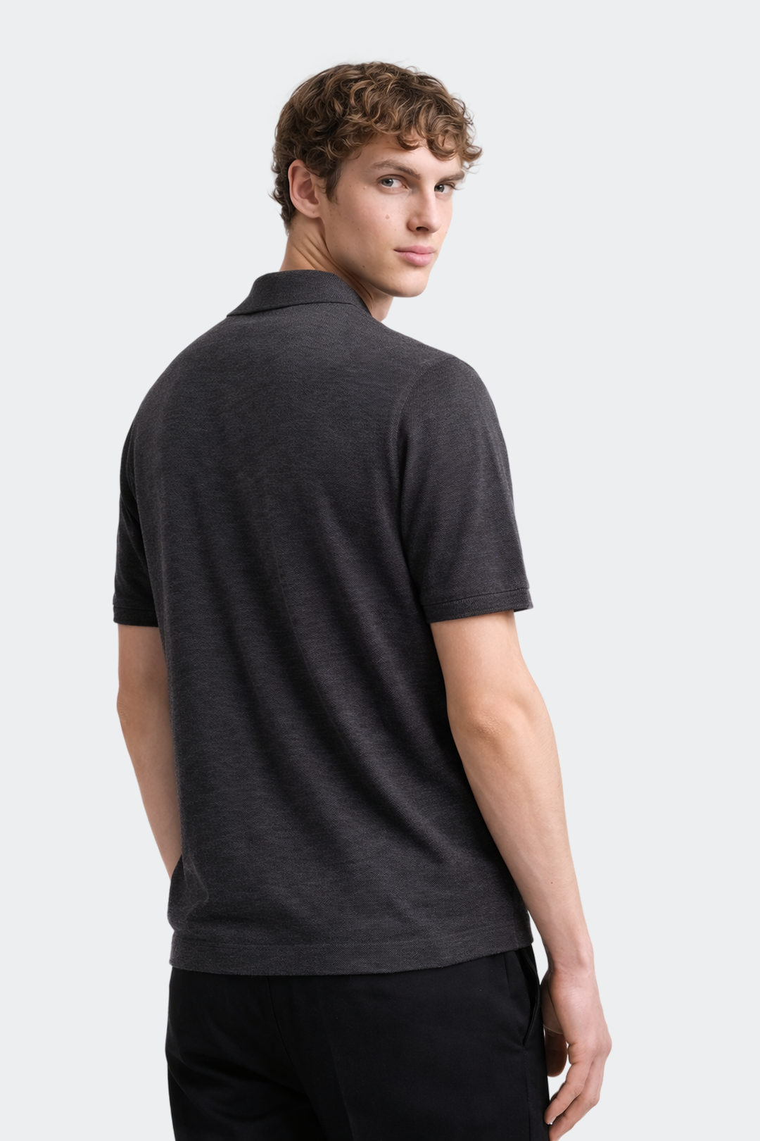 Three Button Linen Cotton Polo Shirt-7
