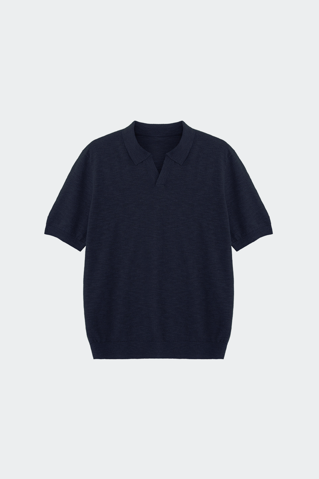 Open Collar Linen Cotton Polo Shirt-11