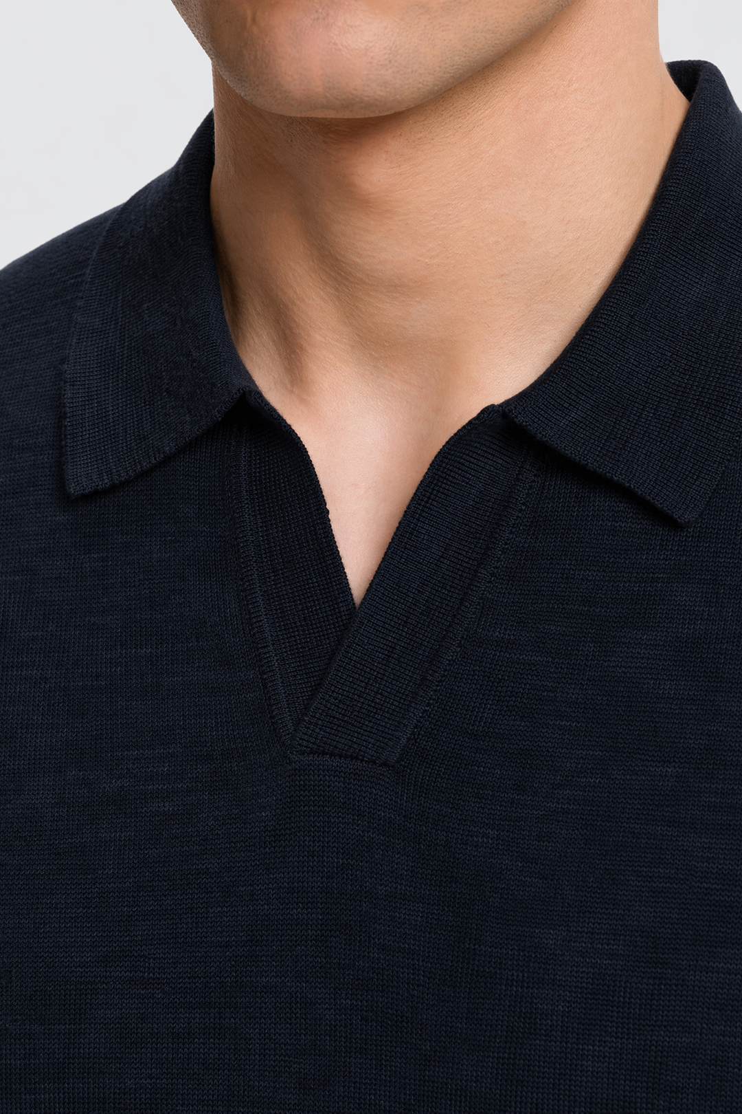 Open Collar Linen Cotton Polo Shirt-8