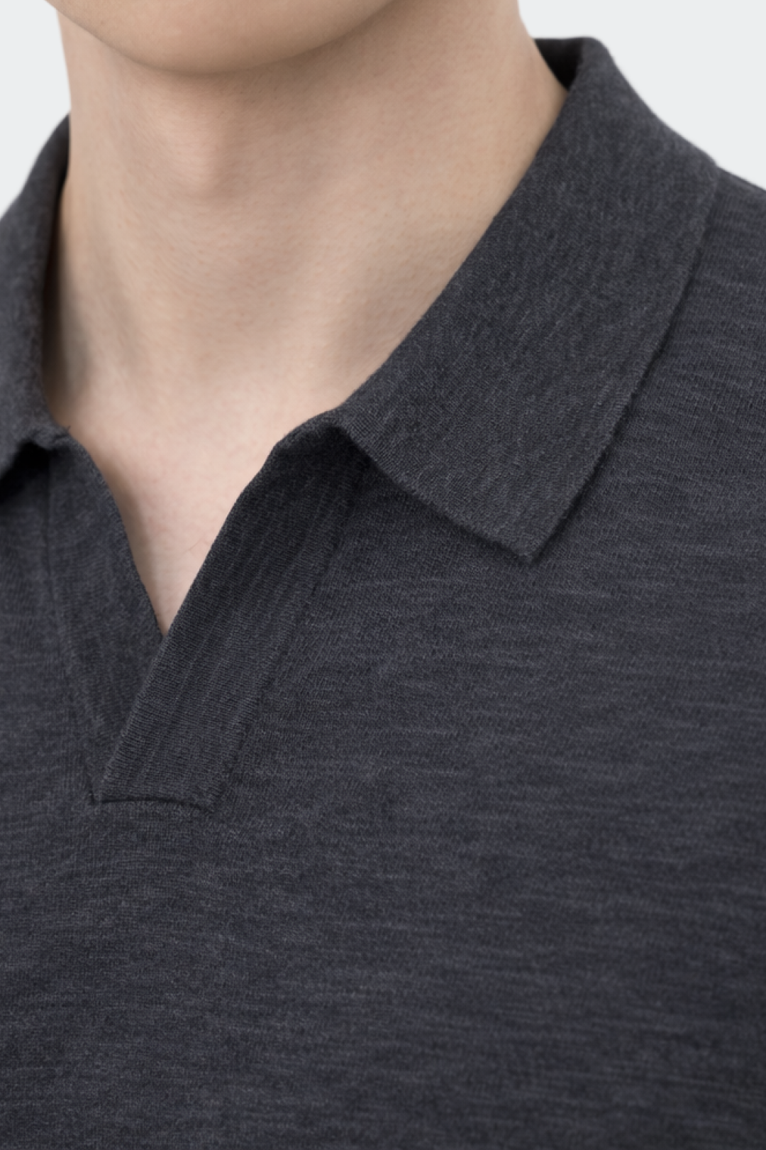 Open Collar Linen Cotton Polo Shirt-14