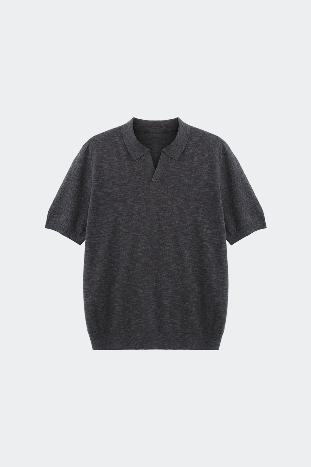 Open Collar Linen Cotton Polo Shirt-15