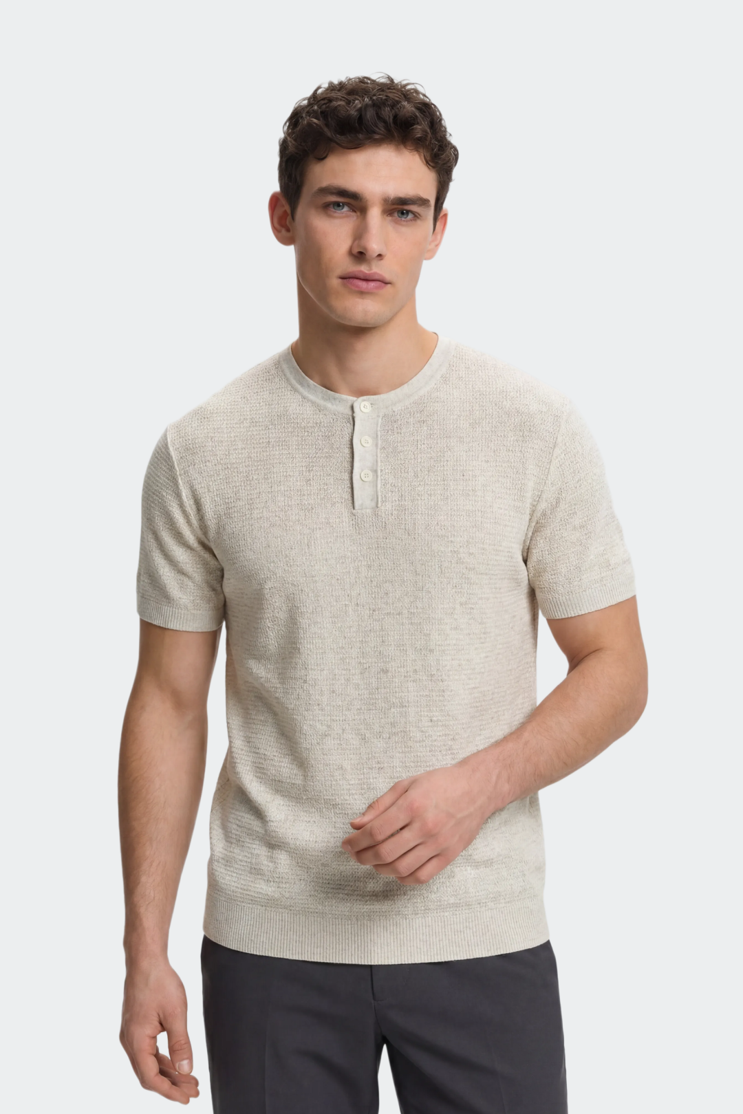 Textured Knit Henley T-Shirt-thumbmail-7