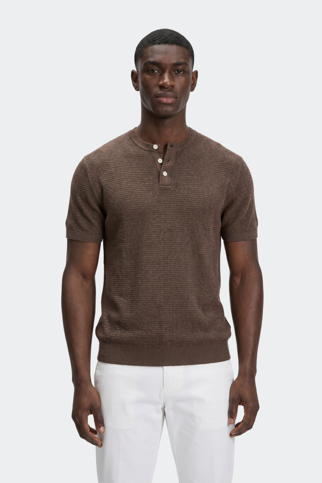 Textured Knit Henley T-Shirt-thumbmail-1