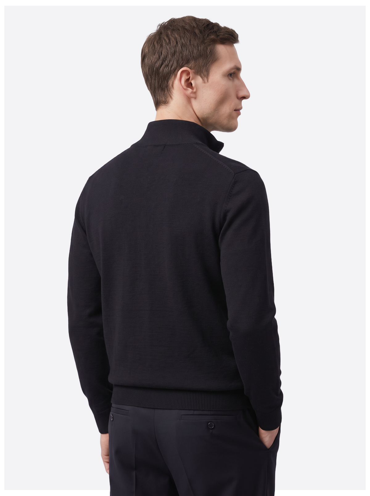 Men's Quarter-Zip Knitted Sweater-thumbmail-4
