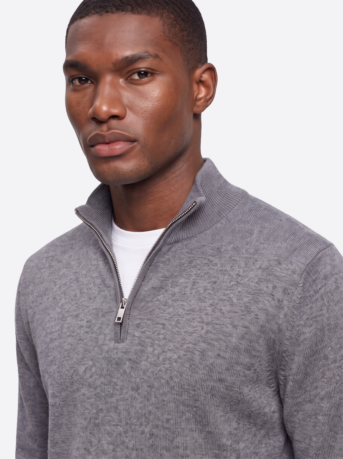 Men's Quarter-Zip Knitted Sweater-thumbmail-9