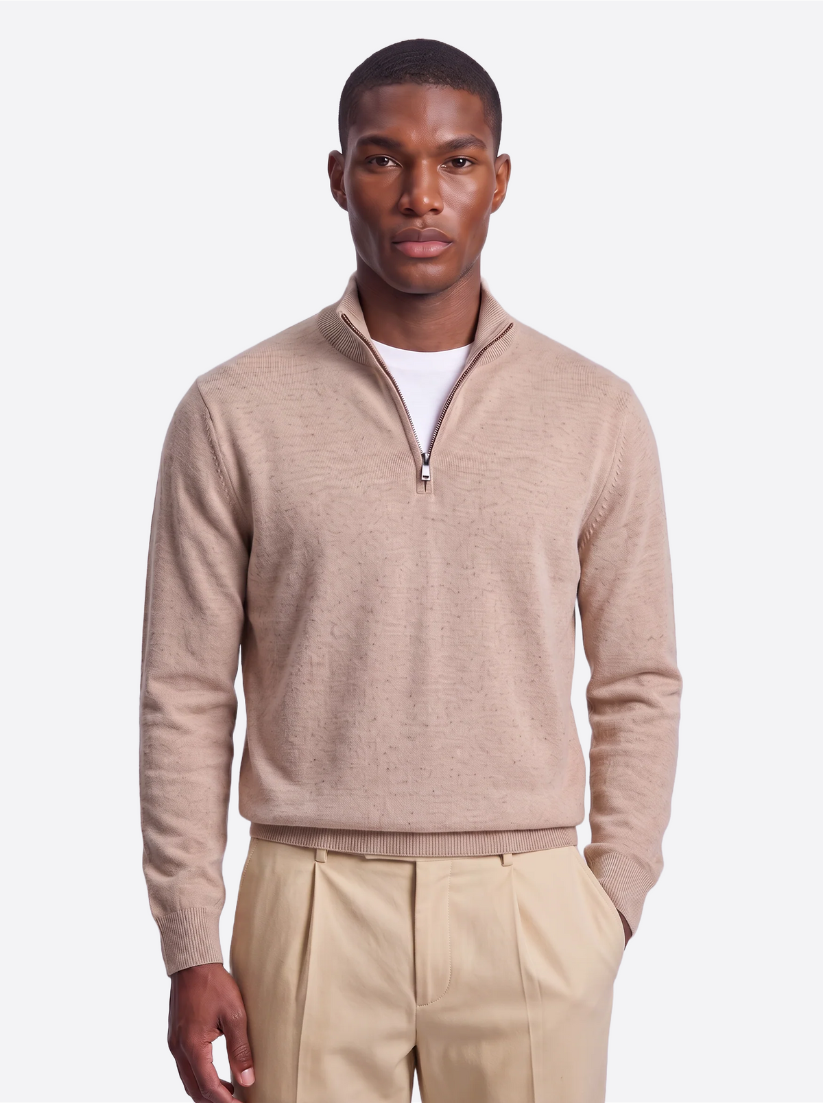 Men's Quarter-Zip Knitted Sweater-thumbmail-19