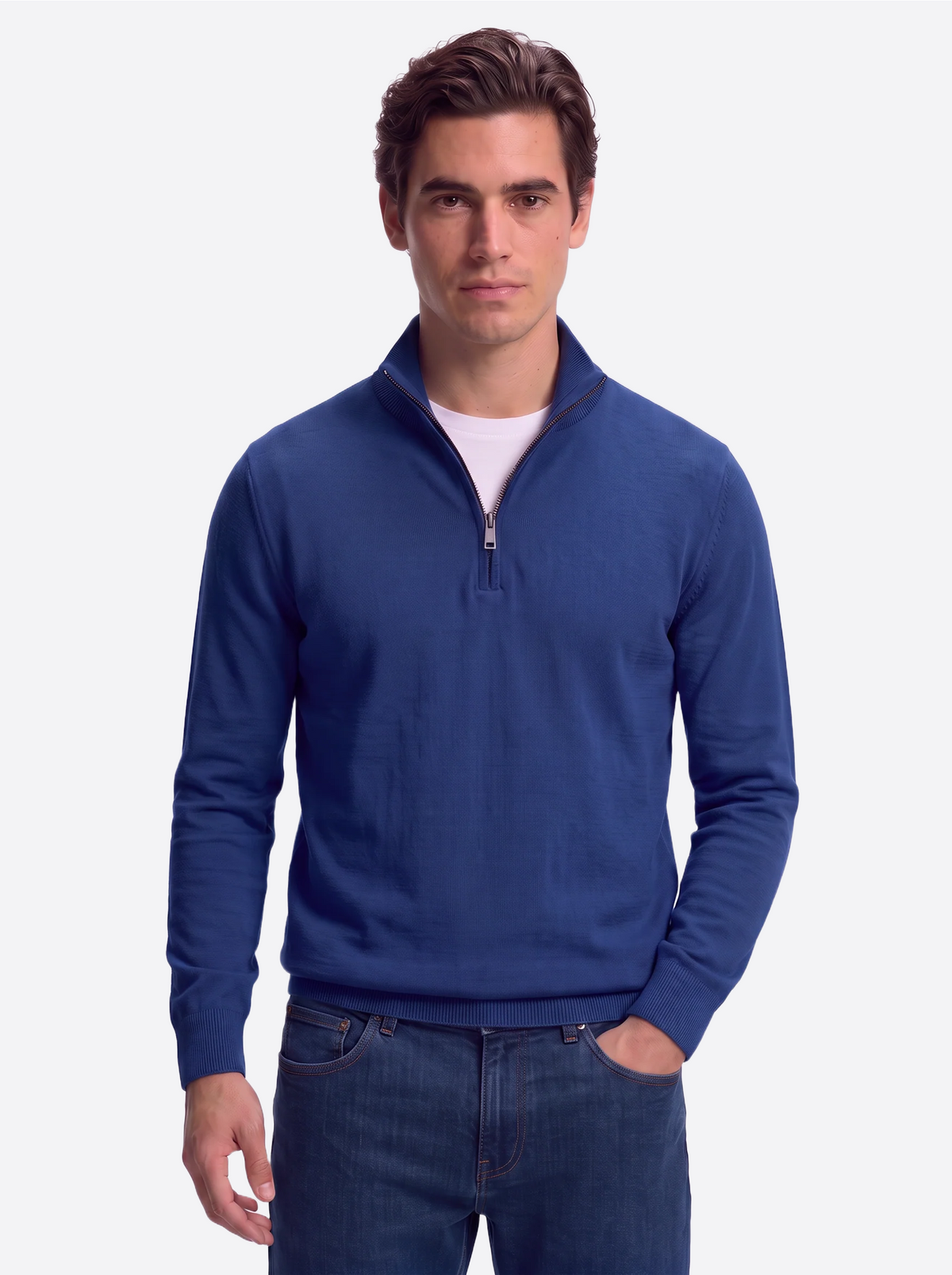 Men's Quarter-Zip Knitted Sweater-thumbmail-26