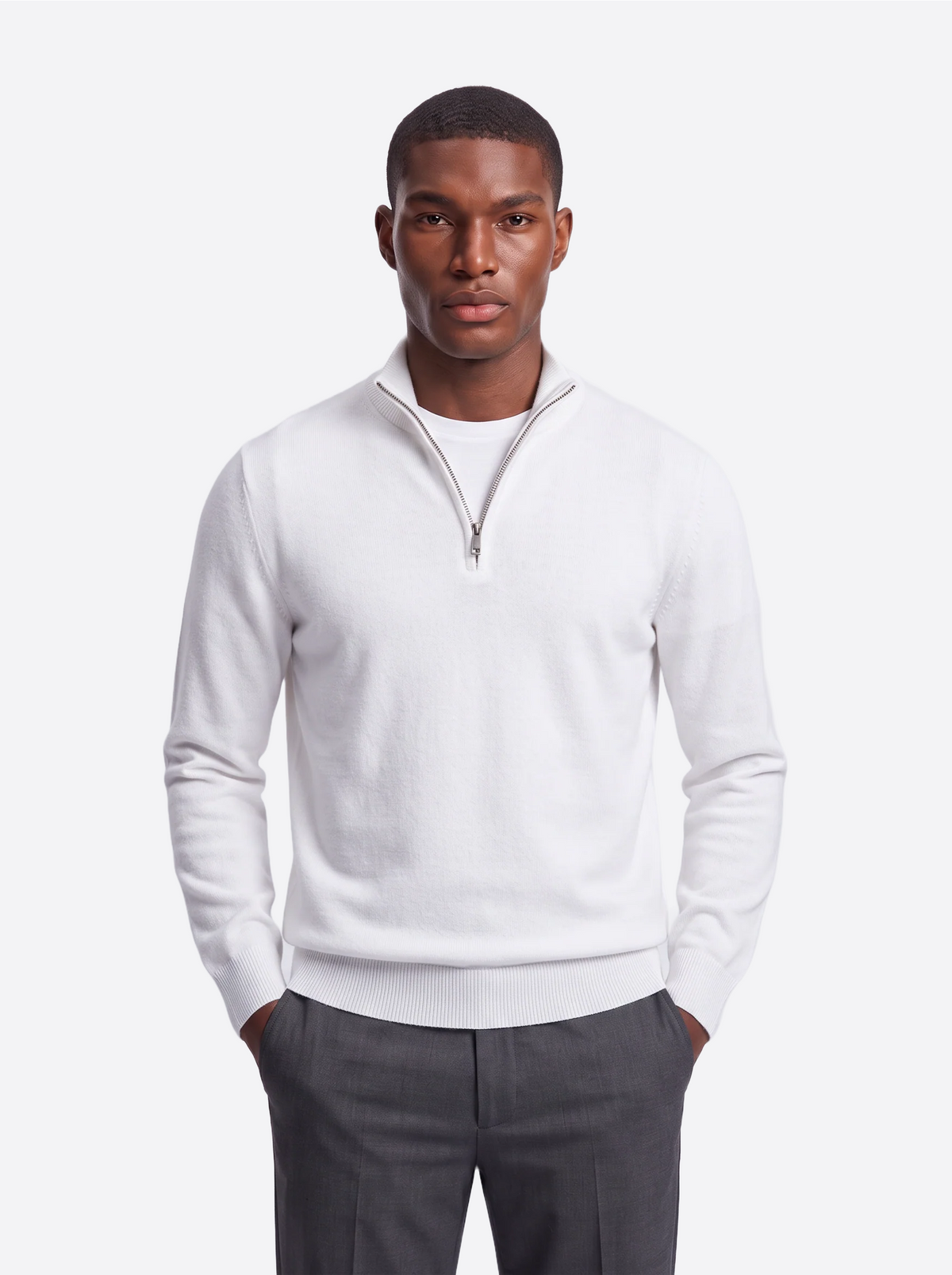 Men's Quarter-Zip Knitted Sweater-thumbmail-15