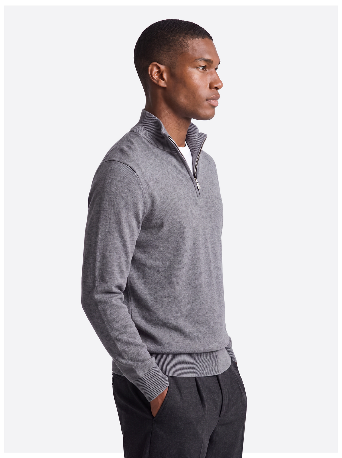 Men's Quarter-Zip Knitted Sweater-thumbmail-11
