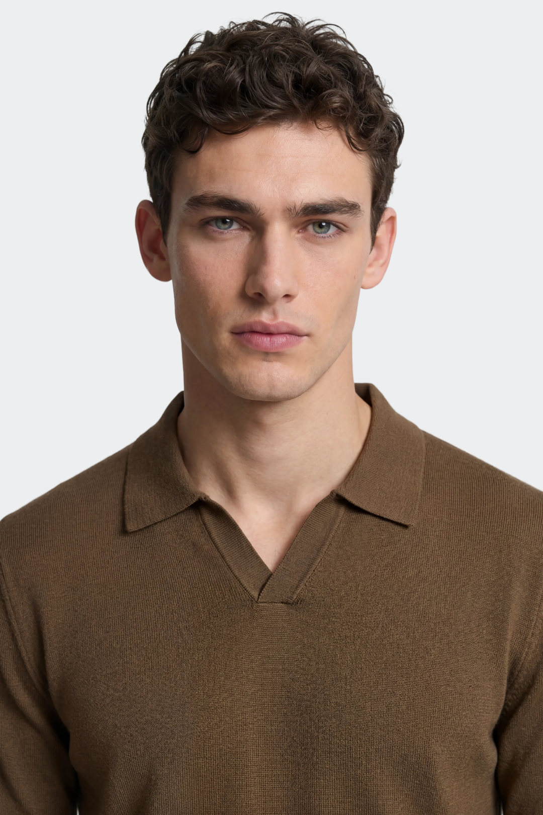Merino Buttonless Long Sleeve Polo-thumbmail-15