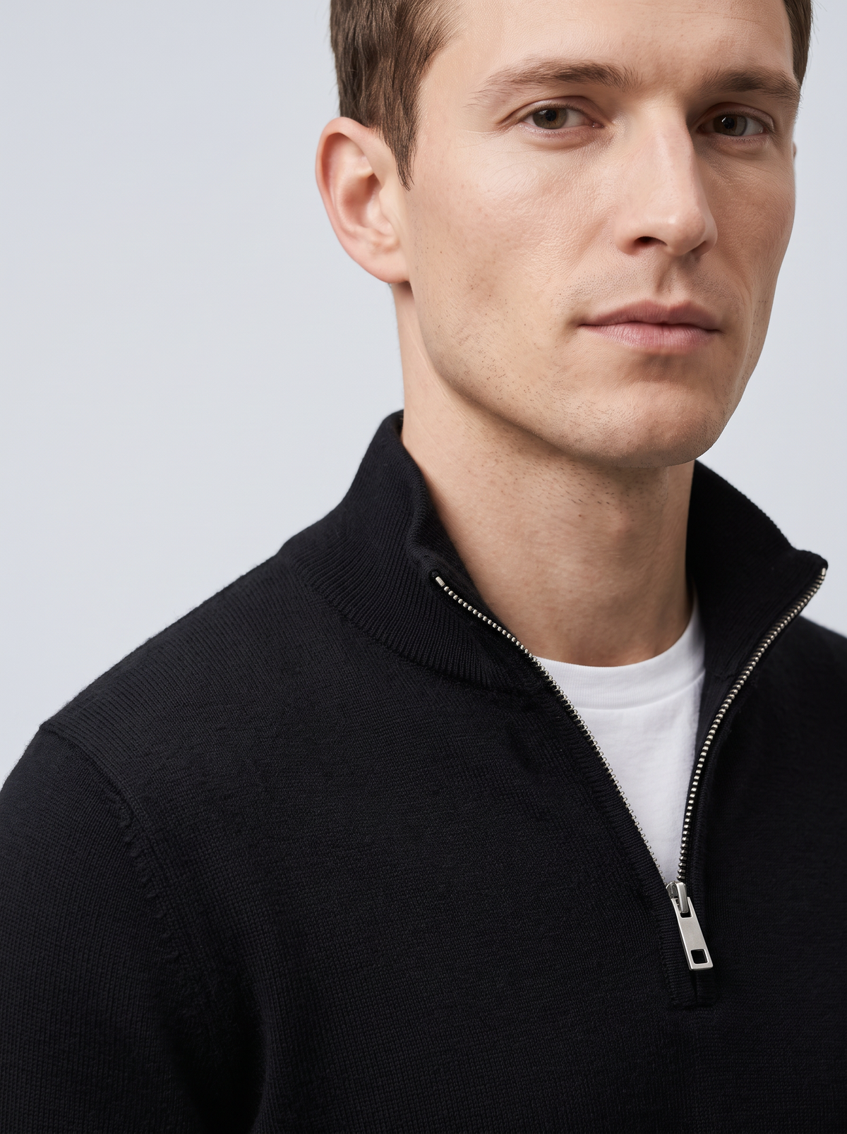 Men's Half-Zip Knitted Sweater