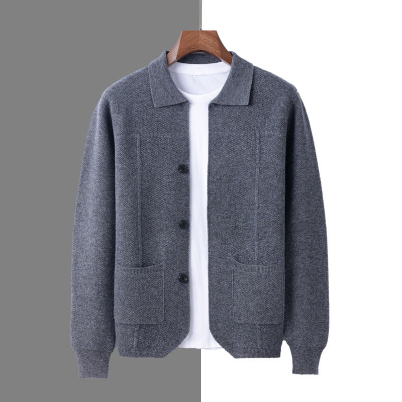 Spread Collar Wool Cardigan-thumbmail-9