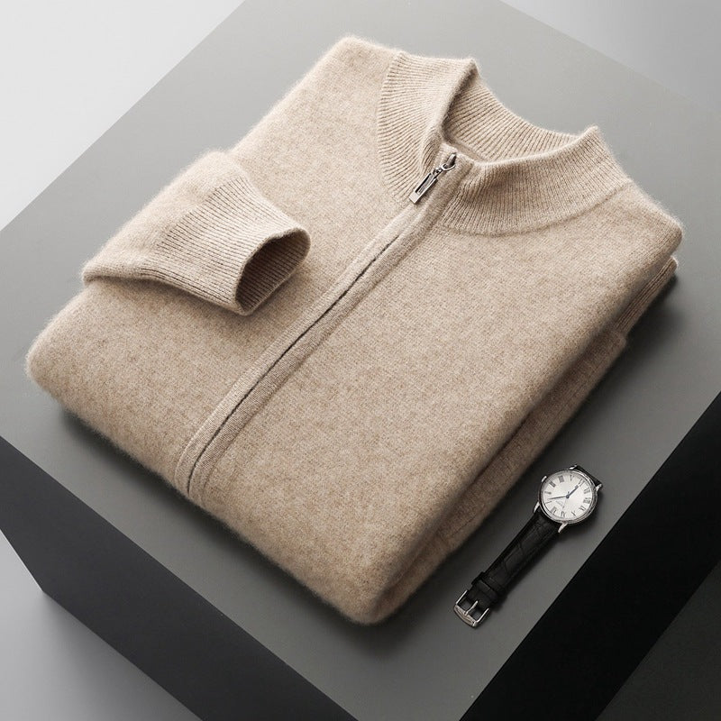Men's Pure Extra-Fine Merino Wool Full Zip Cardigan