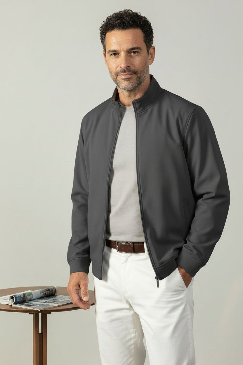 Men's Heavyweight Cotton Blend Zip Jacket-thumbmail-1
