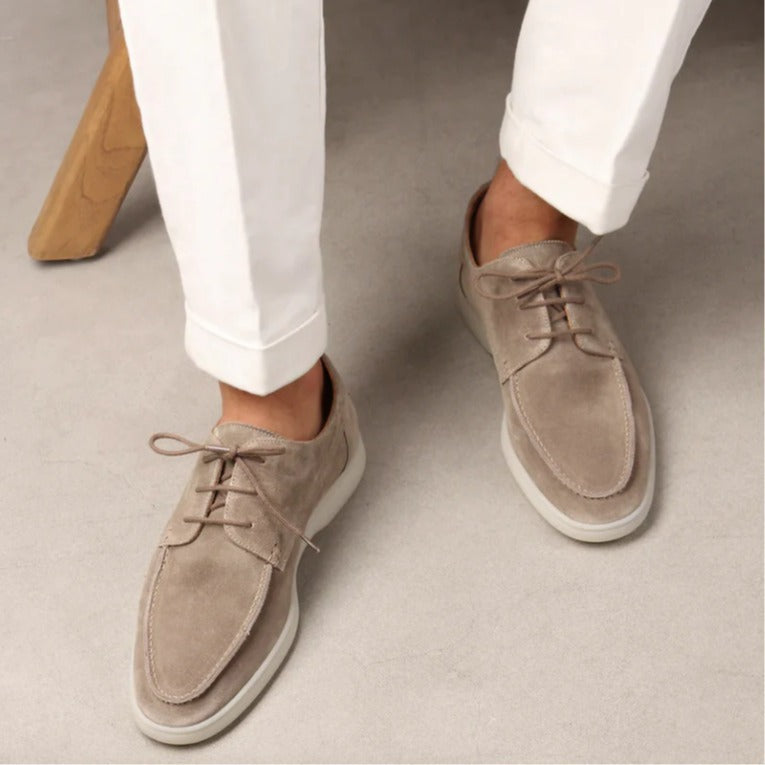 Men’s Suede Loafers Regular Fit Leather Lace-up Closed Toe-thumbmail-7