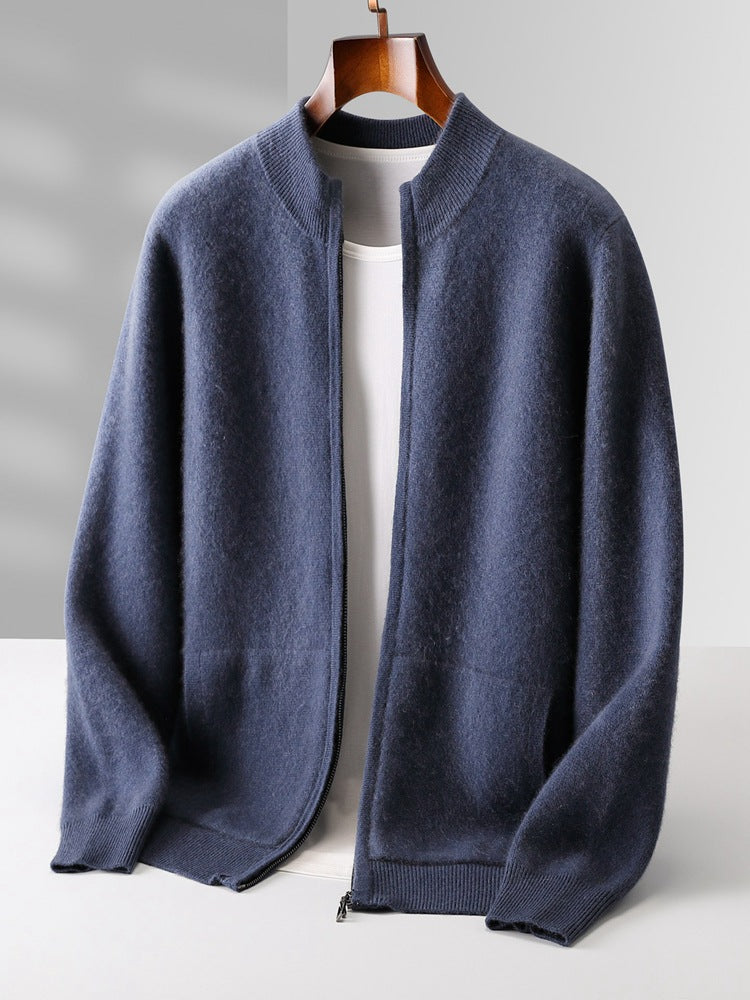 Men's Pure Extra-Fine Merino Wool Full Zip Cardigan-thumbmail-6