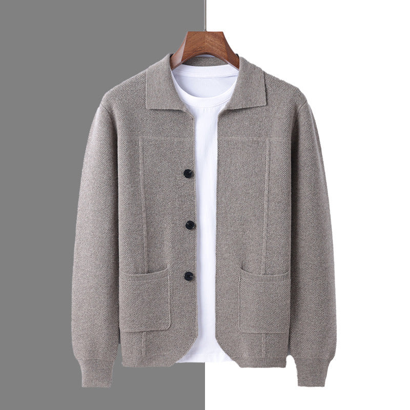 Spread Collar Wool Cardigan-thumbmail-11