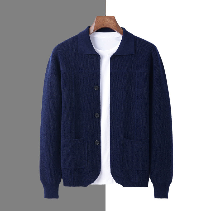 Spread Collar Wool Cardigan-thumbmail-3