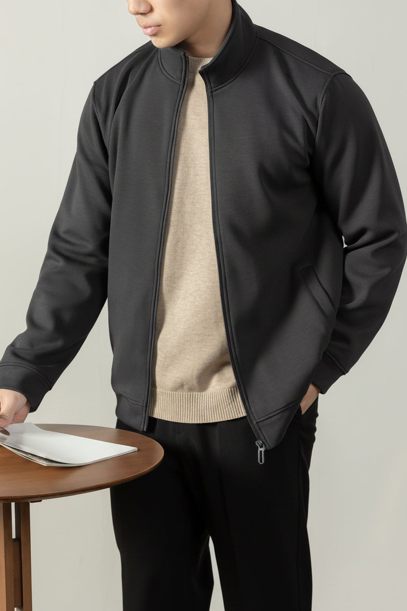 Men's Heavyweight Cotton Blend Zip Jacket-thumbmail-2